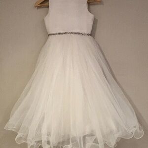 Joan Calabrese White Dress w Beaded Detail